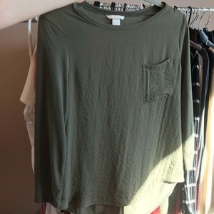 H&M olive green blouse